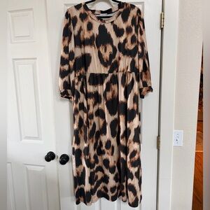 Nuggles Leopard Print Midi Dress